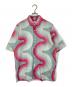 DRIES VAN NOTEN（ドリスヴァンノッテン）の古着「19SS wave shirts ウェーブシャツ　デザインシャツ　半袖シャツ　総柄　ハンガリー製」｜ブルー×ピンク