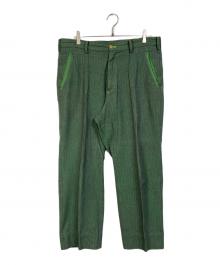 sulvam（サルバム）の古着「CUT LONG PANTS 日本製　スラックス」｜グリーン