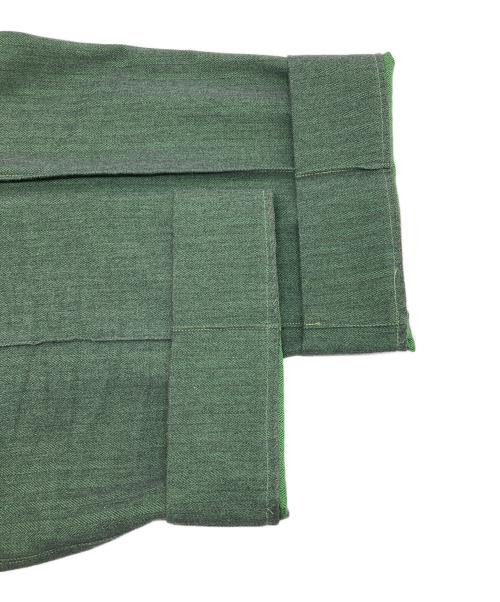 sulvam（サルバム）sulvam (サルバム) CUT LONG PANTS 日本製　スラックス グリーン サイズ:Lの古着・服飾アイテム