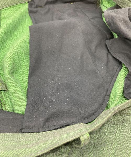 sulvam（サルバム）sulvam (サルバム) CUT LONG PANTS 日本製　スラックス グリーン サイズ:Lの古着・服飾アイテム
