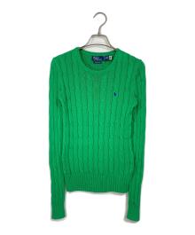POLO RALPH LAUREN（ポロ・ラルフローレン）の古着「PIMA COTTON ケーブルニット」｜グリーン