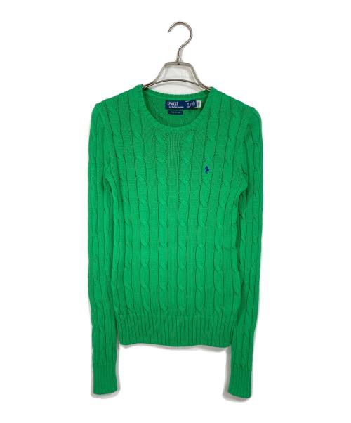 POLO RALPH LAUREN（ポロ・ラルフローレン）POLO RALPH LAUREN (ポロ・ラルフローレン) PIMA COTTON ケーブルニット グリーン サイズ:XSの古着・服飾アイテム