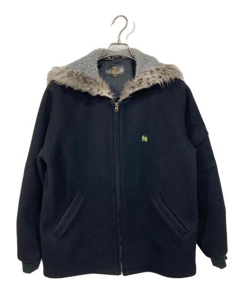 Hysteric Glamour（ヒステリックグラマー）Hysteric Glamour (ヒステリックグラマー) HG ロゴ フーデッドジャケット　アウター　日本製　オゾンタグ ブラック サイズ:Lの古着・服飾アイテム