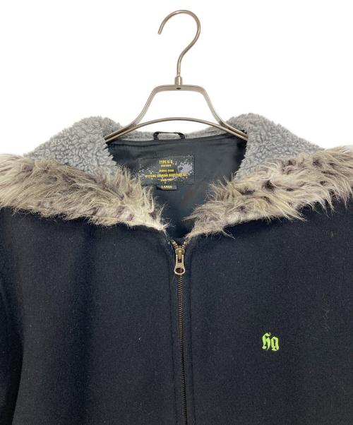 Hysteric Glamour（ヒステリックグラマー）Hysteric Glamour (ヒステリックグラマー) HG ロゴ フーデッドジャケット　アウター　日本製　オゾンタグ ブラック サイズ:Lの古着・服飾アイテム