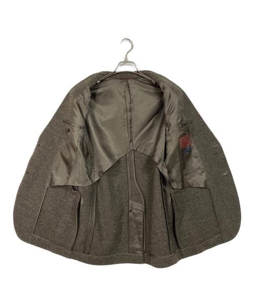 PAPAS（パパス）PAPAS (パパス) テーラードジャケット　ツイードジャケット カーキ サイズ:Mの古着・服飾アイテム