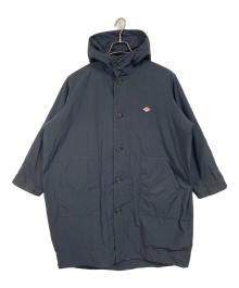 DANTON（ダントン）の古着「ピーチタフタ インサレーション ロング フーデッド コート　ロングコート　中綿コート　アウター」｜ブラック