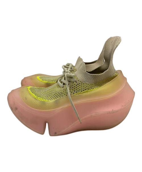 grounds（グラウンズ）grounds (グラウンズ) ORCA プラットフォームスニーカー　厚底 イエロー×ピンク サイズ:US6の古着・服飾アイテム