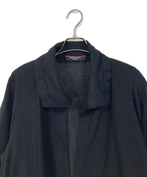 LEONARD FASHION（レオナールファッション）LEONARD FASHION (レオナールファッション) ガウンコート　アルパカ混コート ブラック サイズ: 9Rの古着・服飾アイテム