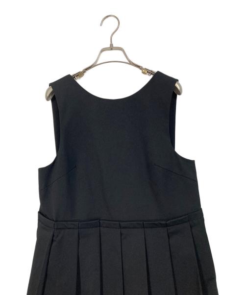 ENFOLD（エンフォルド）ENFOLD (エンフォルド) タスランカルゼ プリーツジャンパースカート　日本 ブラック サイズ:38の古着・服飾アイテム