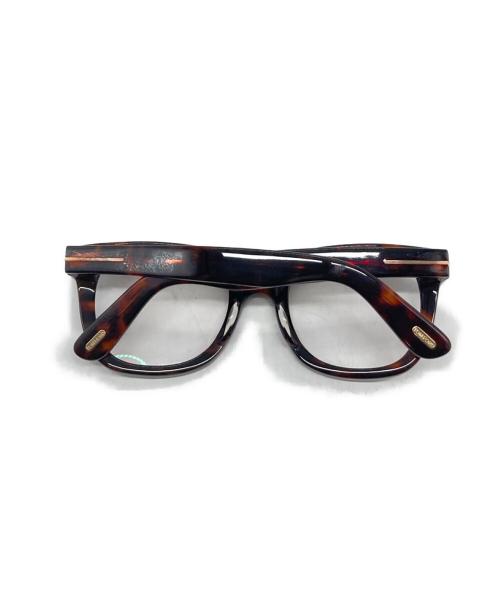 TOM FORD（トムフォード）TOM FORD (トムフォード) 伊達眼鏡　ウェリントン型 ブラウン サイズ:53□22-145の古着・服飾アイテム