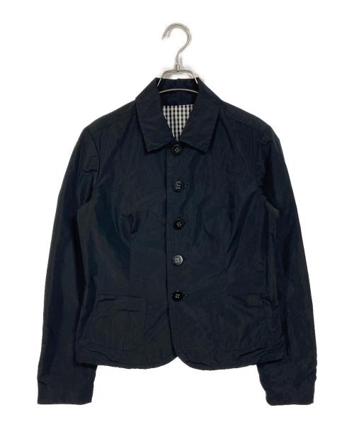 Max Mara WEEK END LINE（マックスマーラ ウイークエンドライン）MAX MARA WEEK END LINE (マックスマーラ ウイークエンドライン) リバーシブルギンガムチェックジャケット ブラック×ホワイト サイズ:42（LーXL）の古着・服飾アイテム