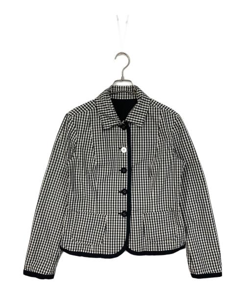 Max Mara WEEK END LINE（マックスマーラ ウイークエンドライン）MAX MARA WEEK END LINE (マックスマーラ ウイークエンドライン) リバーシブルギンガムチェックジャケット ブラック×ホワイト サイズ:42（LーXL）の古着・服飾アイテム
