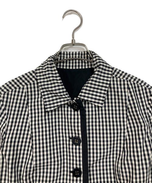 Max Mara WEEK END LINE（マックスマーラ ウイークエンドライン）MAX MARA WEEK END LINE (マックスマーラ ウイークエンドライン) リバーシブルギンガムチェックジャケット ブラック×ホワイト サイズ:42（LーXL）の古着・服飾アイテム