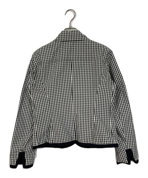 Max Mara WEEK END LINE（マックスマーラ ウイークエンドライン）MAX MARA WEEK END LINE (マックスマーラ ウイークエンドライン) リバーシブルギンガムチェックジャケット ブラック×ホワイト サイズ:42（LーXL）の古着・服飾アイテム