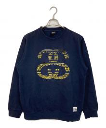 stussy（ステューシー）の古着「【古着】00’S ロゴクルーネックスウェット　黒タグ」｜ネイビー