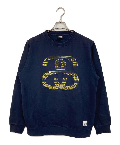 stussy（ステューシー）stussy (ステューシー) 【古着】00’S ロゴクルーネックスウェット　黒タグ ネイビー サイズ:Mの古着・服飾アイテム