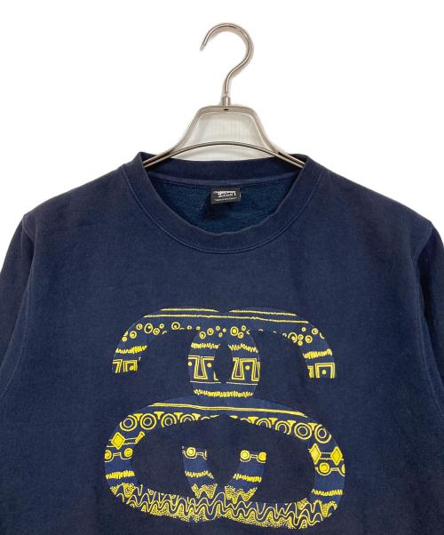 stussy（ステューシー）stussy (ステューシー) 【古着】00’S ロゴクルーネックスウェット　黒タグ ネイビー サイズ:Mの古着・服飾アイテム