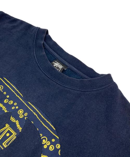 stussy（ステューシー）stussy (ステューシー) 【古着】00’S ロゴクルーネックスウェット　黒タグ ネイビー サイズ:Mの古着・服飾アイテム