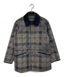 Barbour（バブアー）の古着「TRANSPORT タータンチェック キルティング ブルゾン」｜グレー×ベージュ