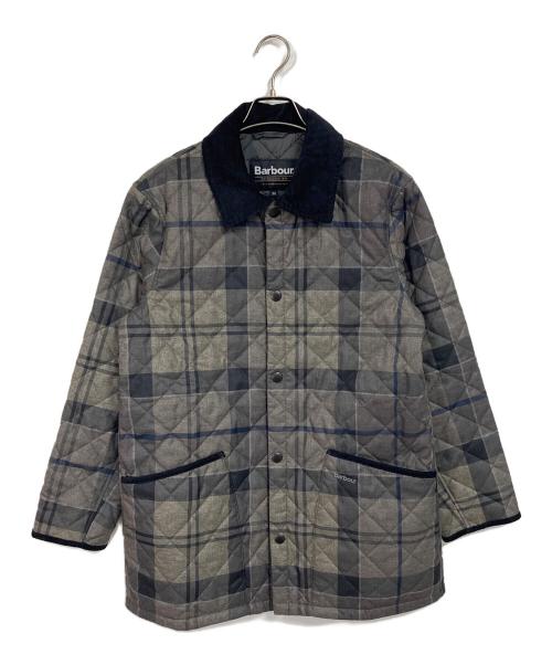 Barbour（バブアー）Barbour (バブアー) TRANSPORT タータンチェック キルティング ブルゾン グレー×ベージュ サイズ:36の古着・服飾アイテム