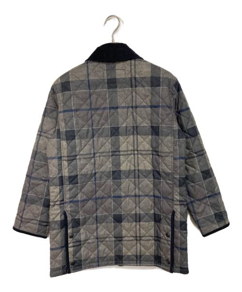 Barbour（バブアー）Barbour (バブアー) TRANSPORT タータンチェック キルティング ブルゾン グレー×ベージュ サイズ:36の古着・服飾アイテム