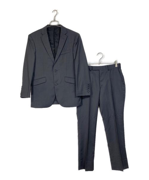 BLACK LABEL CRESTBRIDGE（ブラックレーベル クレストブリッジ）BLACK LABEL CRESTBRIDGE (ブラックレーベル クレストブリッジ) CERRUTI生地 ラムウールセットアップスーツ　日本製 ブラック サイズ:実寸参照の古着・服飾アイテム