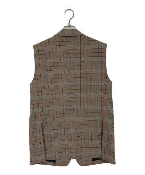 MACPHEE（マカフィー）MACPHEE (マカフィー) ストレッチポプリン ラペルカラージレ　日本製　チェック柄 ブラウン サイズ:38の古着・服飾アイテム