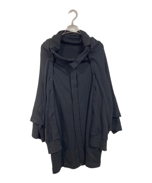 YOHJI YAMAMOTO（ヨウジヤマモト）YOHJI YAMAMOTO (ヨウジヤマモト) コットンキャンディレイヤードスタイルカーディガン　デザインカーディガン　アウター　ライトアウター　日本製 ブラック サイズ:2の古着・服飾アイテム