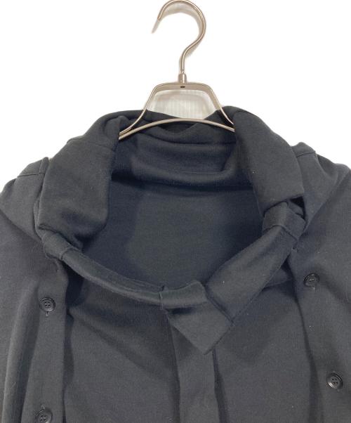 YOHJI YAMAMOTO（ヨウジヤマモト）YOHJI YAMAMOTO (ヨウジヤマモト) コットンキャンディレイヤードスタイルカーディガン　デザインカーディガン　アウター　ライトアウター　日本製 ブラック サイズ:2の古着・服飾アイテム
