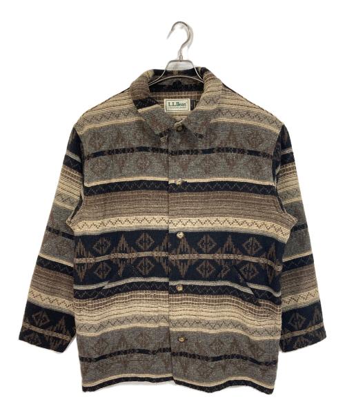 L.L.Bean（エルエルビーン）L.L.Bean (エルエルビーン) 【古着】80's ネイティブ柄ウールジャケット　アウター　80年代　USA製 ブラウン×ブラック サイズ:Lの古着・服飾アイテム