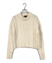 theory（セオリー）の古着「ARAN FELTED WOOL ニット/カシミヤブレンドケーブルニット」｜アイボリー