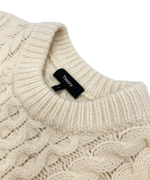 theory（セオリー）theory (セオリー) ARAN FELTED WOOL ニット/カシミヤブレンドケーブルニット アイボリー サイズ:Pの古着・服飾アイテム