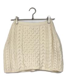 theory（セオリー）の古着「CABLE MINI FELTED WOOLスカート/カシミヤブレンドケーブルスカート」｜ベージュ