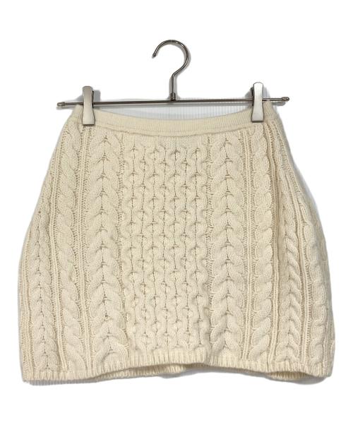 theory（セオリー）theory (セオリー) CABLE MINI FELTED WOOLスカート/カシミヤブレンドケーブルスカート ベージュ サイズ:Pの古着・服飾アイテム