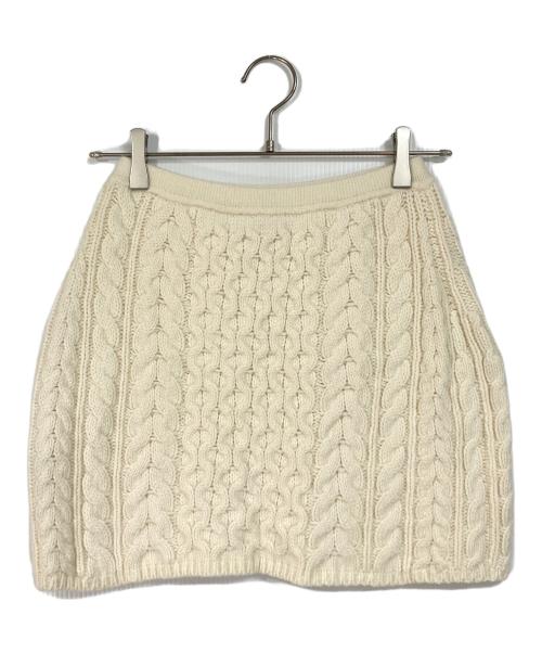 theory（セオリー）theory (セオリー) CABLE MINI FELTED WOOLスカート/カシミヤブレンドケーブルスカート ベージュ サイズ:Pの古着・服飾アイテム