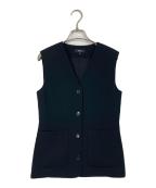 theoryセオリー）の古着「SATIN CREPE ZIGZAG VEST サテンクレープ ジグザグベスト」｜ブラック