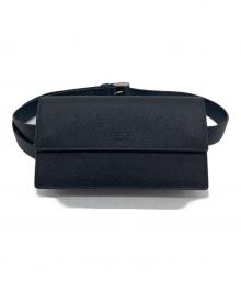 PRADA（プラダ）の古着「サフィアーノレザー ウエストバッグ」｜ブラック