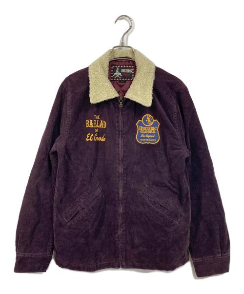Hysteric Glamour（ヒステリックグラマー）Hysteric Glamour (ヒステリックグラマー) 00’Sチンストラップ 襟ボアコーデュロイジャケット パープル サイズ:Sの古着・服飾アイテム