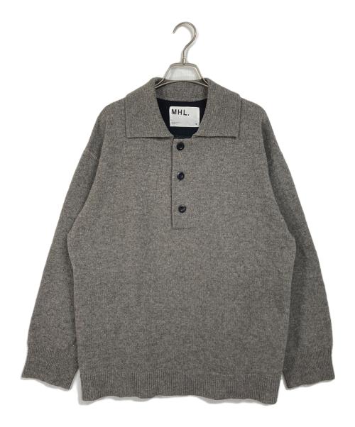 MHL（マーガレットハウエル）MHL (マーガレットハウエル) 24AW ニットポロシャツ ブラウン サイズ:Mの古着・服飾アイテム