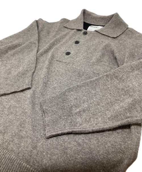MHL（マーガレットハウエル）MHL (マーガレットハウエル) 24AW ニットポロシャツ ブラウン サイズ:Mの古着・服飾アイテム