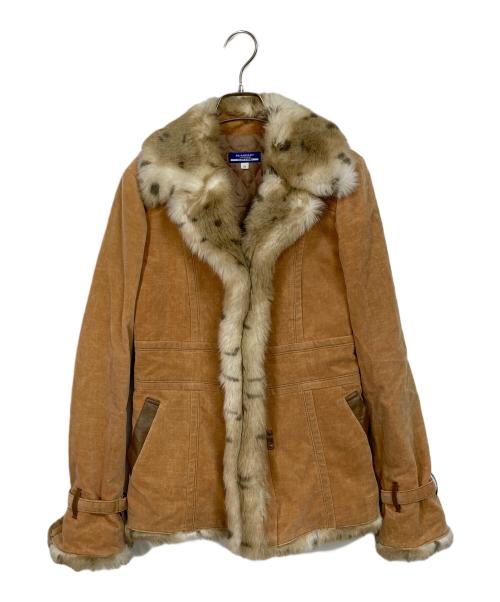 BURBERRY BLUE LABEL（バーバリー ブルー レーベル）BURBERRY BLUE LABEL (バーバリー ブルー レーベル) レオパード柄エコファージャケット ベージュ サイズ:38の古着・服飾アイテム