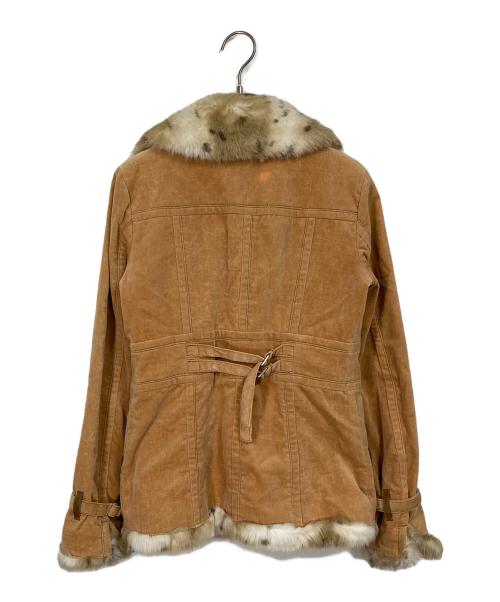 BURBERRY BLUE LABEL（バーバリー ブルー レーベル）BURBERRY BLUE LABEL (バーバリー ブルー レーベル) レオパード柄エコファージャケット ベージュ サイズ:38の古着・服飾アイテム