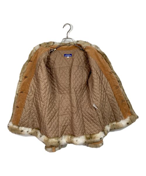 BURBERRY BLUE LABEL（バーバリー ブルー レーベル）BURBERRY BLUE LABEL (バーバリー ブルー レーベル) レオパード柄エコファージャケット ベージュ サイズ:38の古着・服飾アイテム