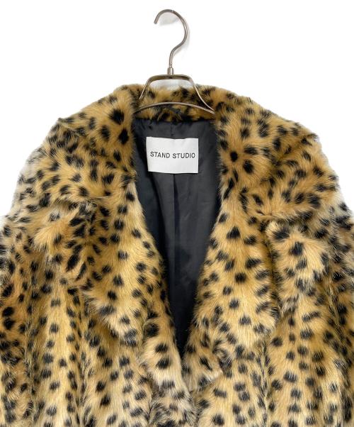 Stand Studio（スタンド スタジオ）Stand Studio (スタンド スタジオ) Faux Fur Lush Leo Coat/レオパード柄コート ブラウン サイズ:34 未使用品の古着・服飾アイテム