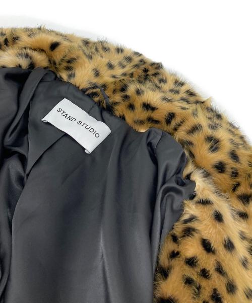 Stand Studio（スタンド スタジオ）Stand Studio (スタンド スタジオ) Faux Fur Lush Leo Coat/レオパード柄コート ブラウン サイズ:34 未使用品の古着・服飾アイテム
