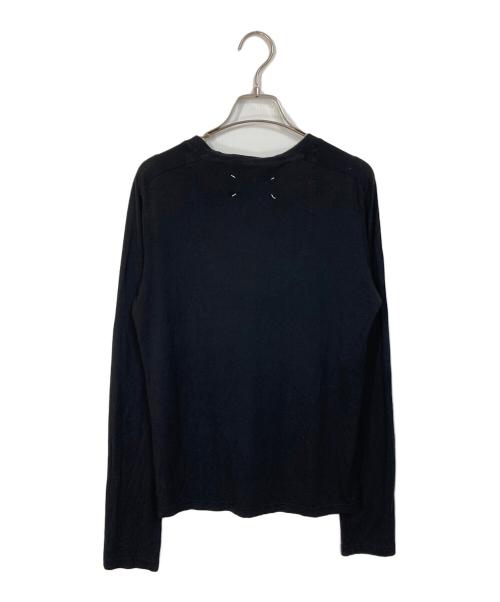 Maison Margiela（メゾンマルジェラ）Maison Margiela (メゾンマルジェラ) Vネックカットソー　ここのえ期 ブラック サイズ:Lの古着・服飾アイテム