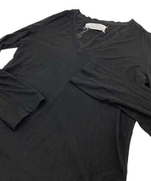 Maison Margiela（メゾンマルジェラ）Maison Margiela (メゾンマルジェラ) Vネックカットソー　ここのえ期 ブラック サイズ:Lの古着・服飾アイテム