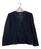 GIVENCHYジバンシィ）の古着「ダブルジャケット　ノーカラージャケット」｜ブラック