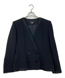 GIVENCHY（ジバンシィ）の古着「ダブルジャケット　ノーカラージャケット」｜ブラック