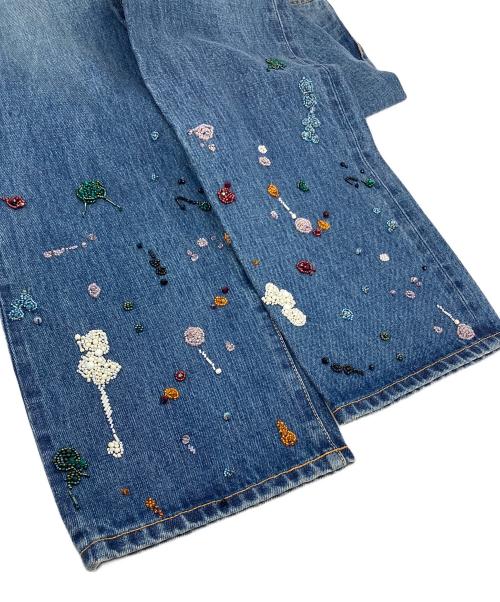 UNDERCOVER（アンダーカバー）UNDERCOVER (アンダーカバー) 23AW ドリップビーズ刺繍デニムパンツ インディゴ サイズ:3の古着・服飾アイテム